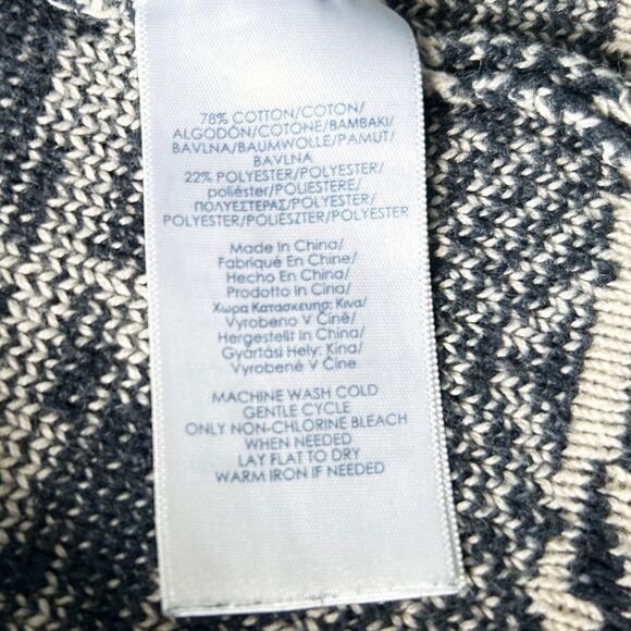 Chaps Navy Blue Ivory Southwest Shawl Collar Cardigan Sweater Toggle - Women's L - Picture 8 of 8